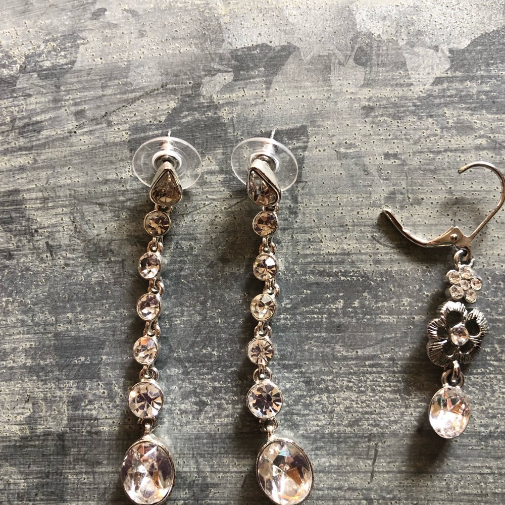 Givenchy Chic Silver And Blue Crystal Earrings Se… - image 2